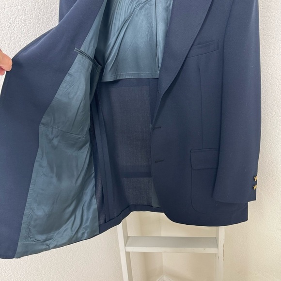 Vintage 70s Brooks Brothers Brooksgate Navy Blue Sport Coat Blazer Size 43 R - Picture 15 of 16